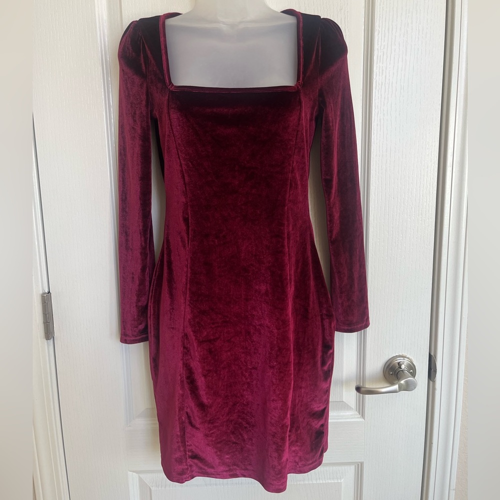 Red Velvet Body Con Dress